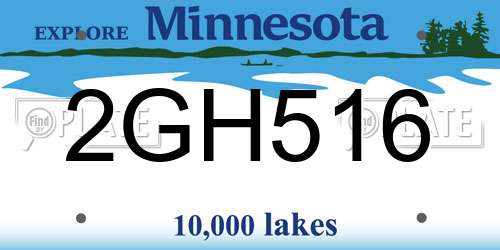 2GH516 Minnesota License Plate