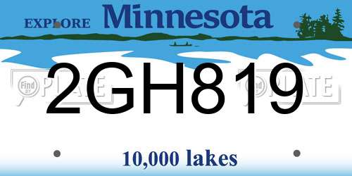 2GH819 Minnesota License Plate