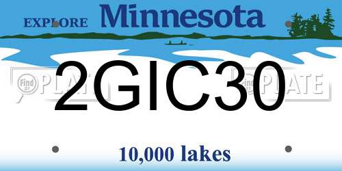 2GIC30 Minnesota License Plate