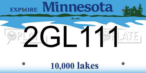 2GL111 Minnesota License Plate