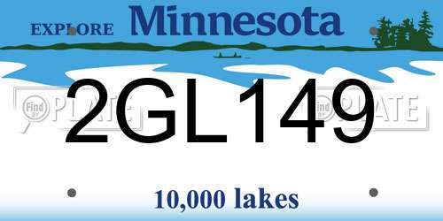 2GL149 Minnesota License Plate