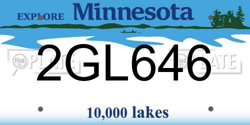 2GL646 Minnesota License Plate