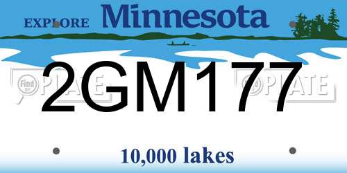 2GM177 Minnesota License Plate