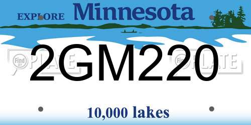 2GM220 Minnesota License Plate