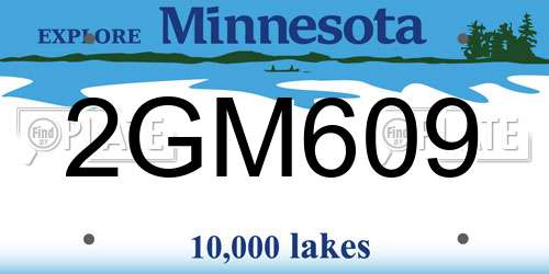 2GM609 Minnesota License Plate