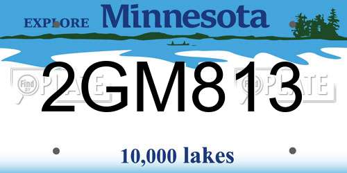 2GM813 Minnesota License Plate