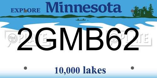 2GMB62 Minnesota License Plate