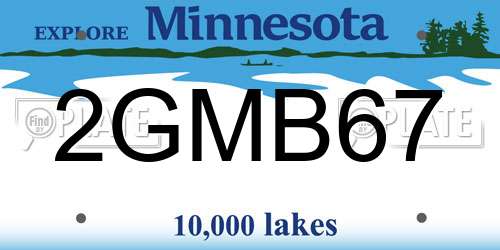 2GMB67 Minnesota License Plate