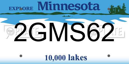 2GMS62 Minnesota License Plate