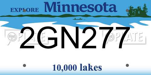 2GN277 Minnesota License Plate