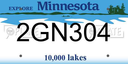 2GN304 Minnesota License Plate