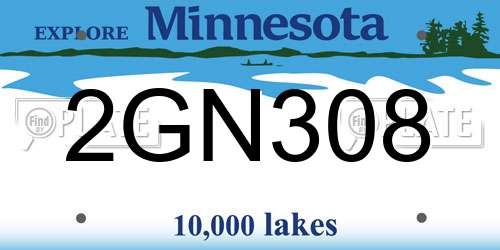 2GN308 Minnesota License Plate