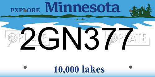 2GN377 Minnesota License Plate