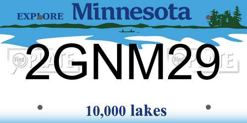 2GNM29 Minnesota License Plate