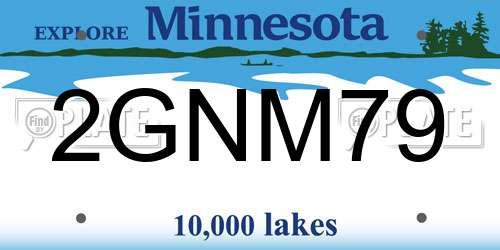 2GNM79 Minnesota License Plate