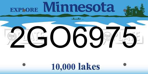 2GO6975 Minnesota License Plate