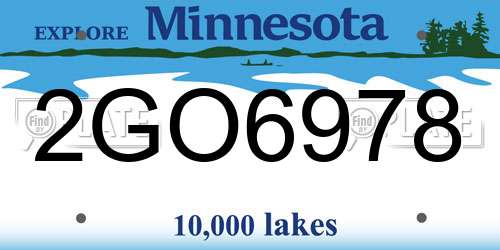 2GO6978 Minnesota License Plate