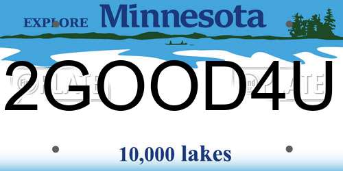 2GOOD4U Minnesota License Plate