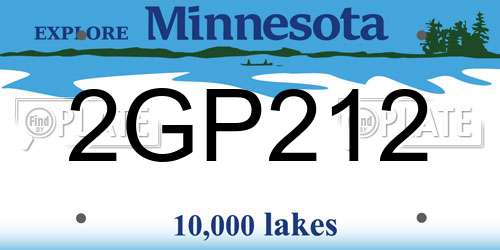 2GP212 Minnesota License Plate