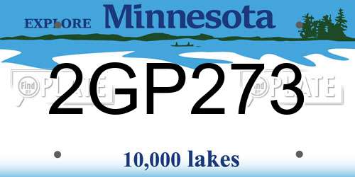 2GP273 Minnesota License Plate