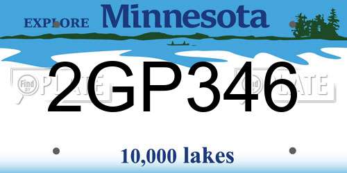 2GP346 Minnesota License Plate
