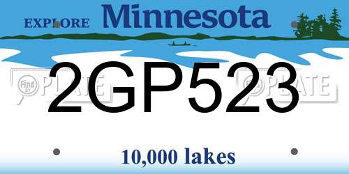 2GP523 Minnesota License Plate