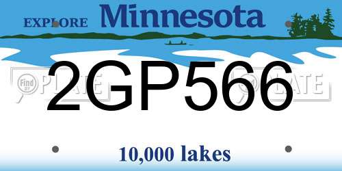 2GP566 Minnesota License Plate