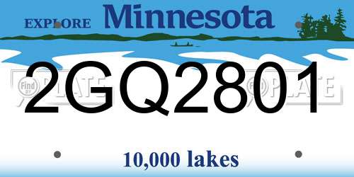 2GQ2801 Minnesota License Plate