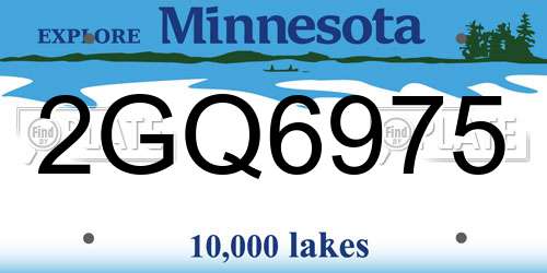 2GQ6975 Minnesota License Plate
