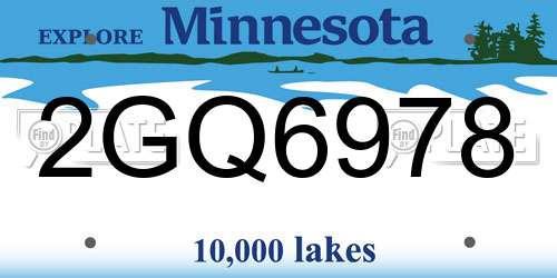 2GQ6978 Minnesota License Plate