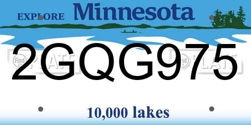 2GQG975 Minnesota License Plate