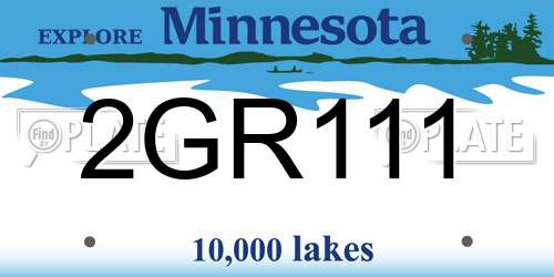 2GR111 Minnesota License Plate
