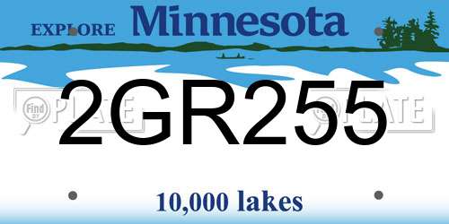 2GR255 Minnesota License Plate