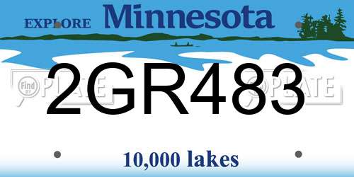 2GR483 Minnesota License Plate