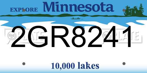 2GR8241 Minnesota License Plate