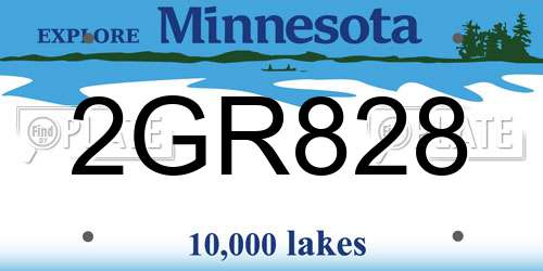 2GR828 Minnesota License Plate