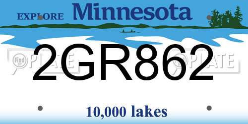 2GR862 Minnesota License Plate