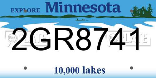 2GR8741 Minnesota License Plate