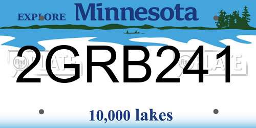 2GRB241 Minnesota License Plate