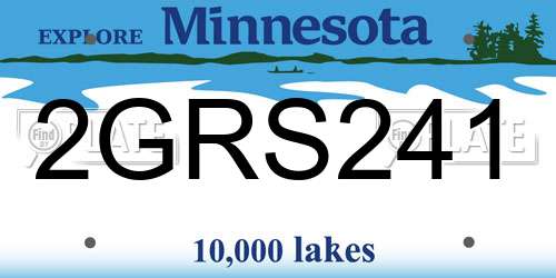 2GRS241 Minnesota License Plate