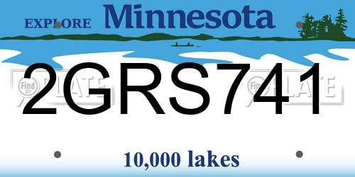 2GRS741 Minnesota License Plate
