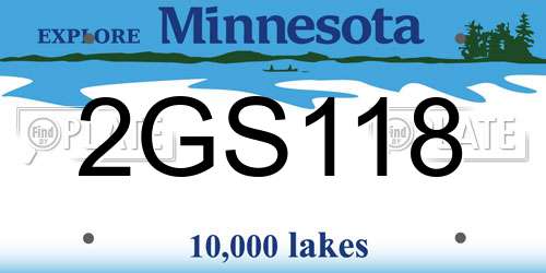 2GS118 Minnesota License Plate