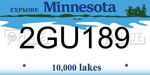 2GU189 Minnesota License Plate
