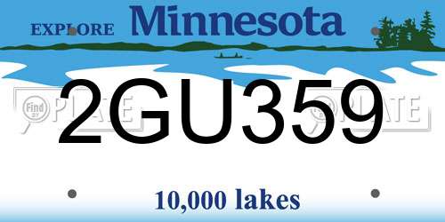 2GU359 Minnesota License Plate