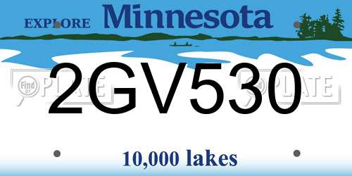2GV530 Minnesota License Plate
