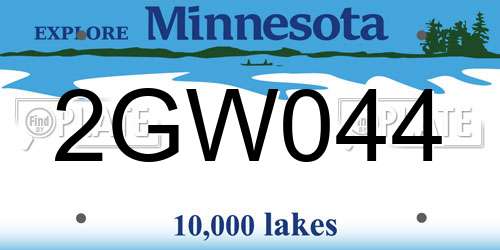 2GW044 Minnesota License Plate