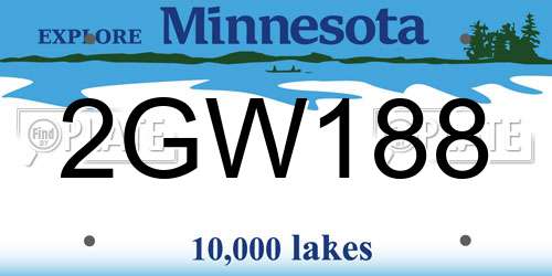 2GW188 Minnesota License Plate