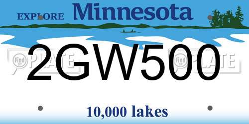 2GW500 Minnesota License Plate