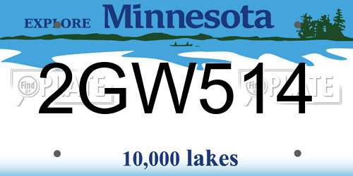 2GW514 Minnesota License Plate