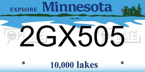 2GX505 Minnesota License Plate